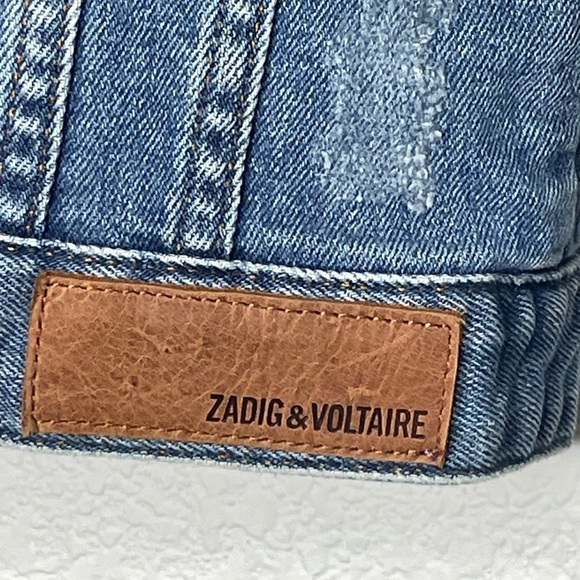Zadig & Voltaire jacket denim “Kioky” sz small WFCT3403F - Picture 8 of 10